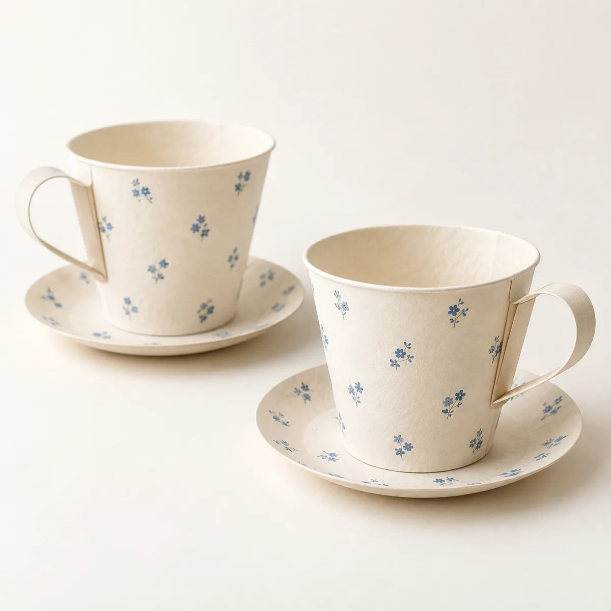 Paper teacup and saucer sets — Paper cups product concept / 纸质茶杯碟套装,纸杯产品示意图