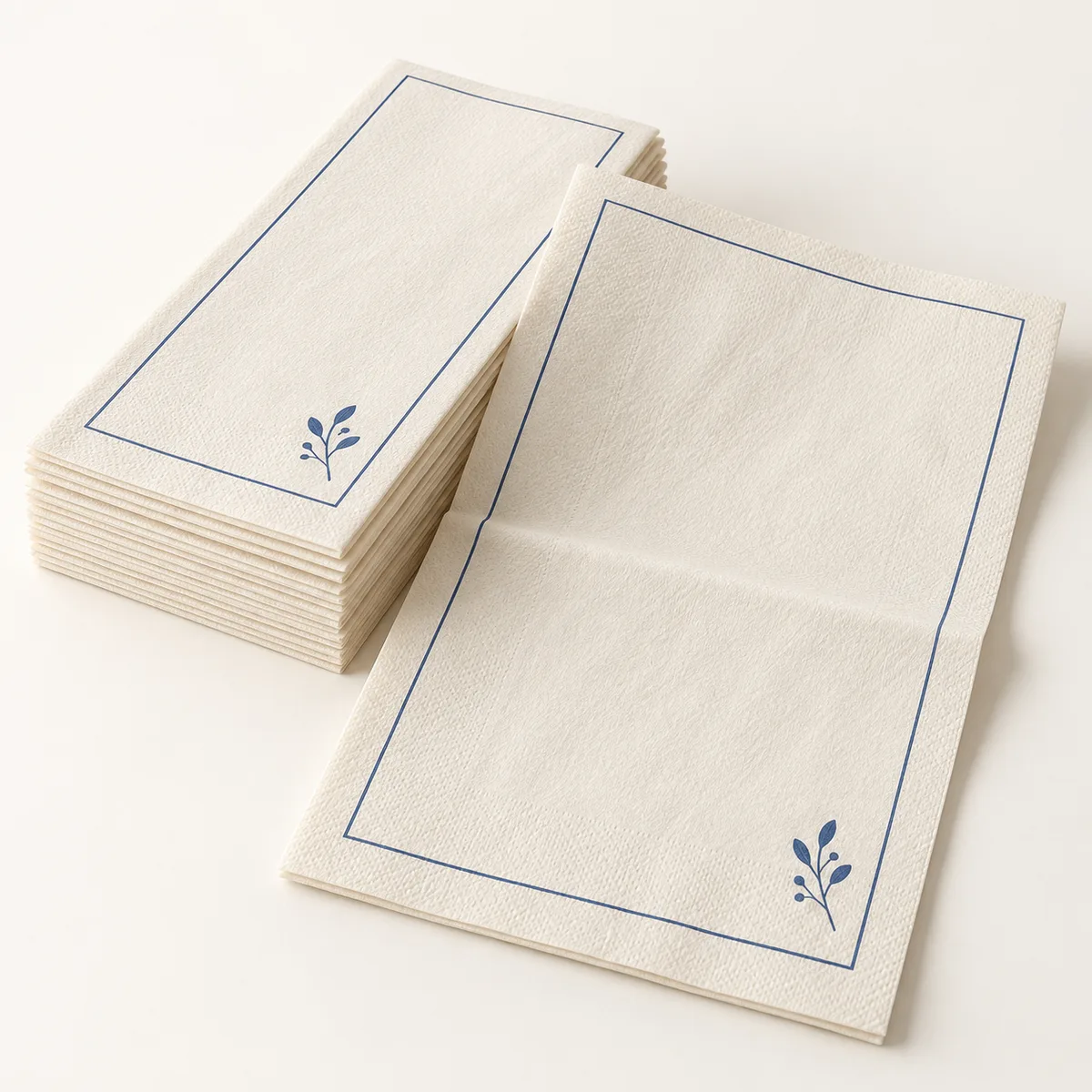 Long-format dinner napkins — Paper napkins product concept / 长方形正餐餐巾,纸餐巾产品示意图